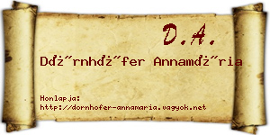Dörnhöfer Annamária névjegykártya